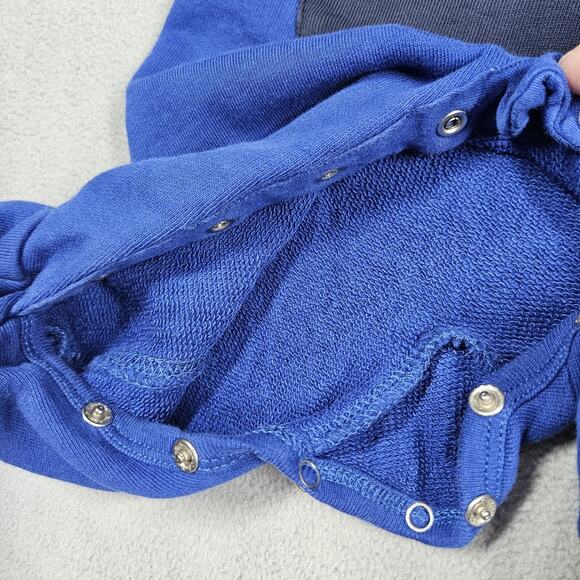 Ralph Lauren Boys 3 Months Blue Football Bear Rugby Polo One Piece Romper Snaps - Picture 5 of 10